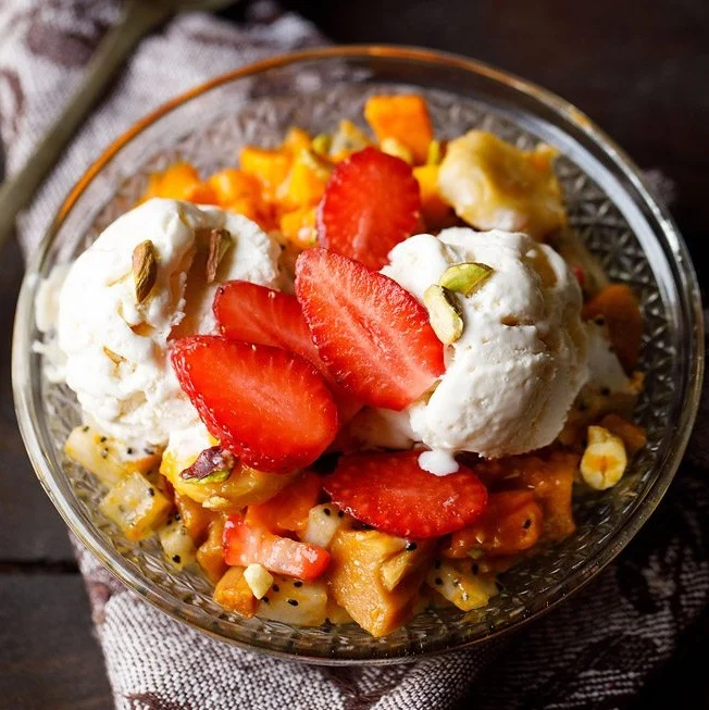 Mixed-Fruits-with-Ice-Cream - ThaiMantra Pattaya Mixed-Fruits-with-Ice-Cream